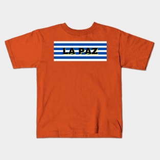 La Paz City in Uruguay Flag Stripes Kids T-Shirt